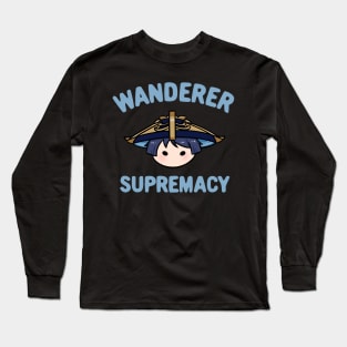 Genshin Impact Wanderer Scaramouche supremacy text | Morcaworks Long Sleeve T-Shirt